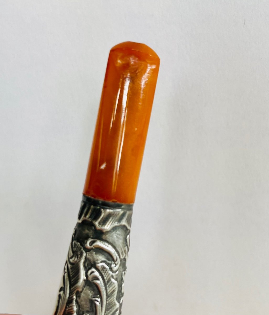 Cigar Holders In Amber And Silver -photo-2